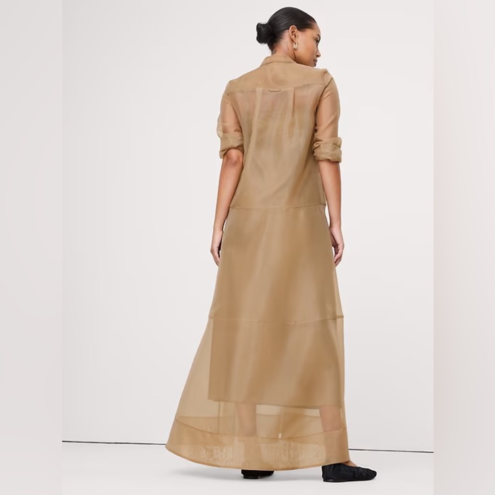NWT! Banana Republic Organza Maxi Shirt Dress - Size Medium - Picture 2 of 10